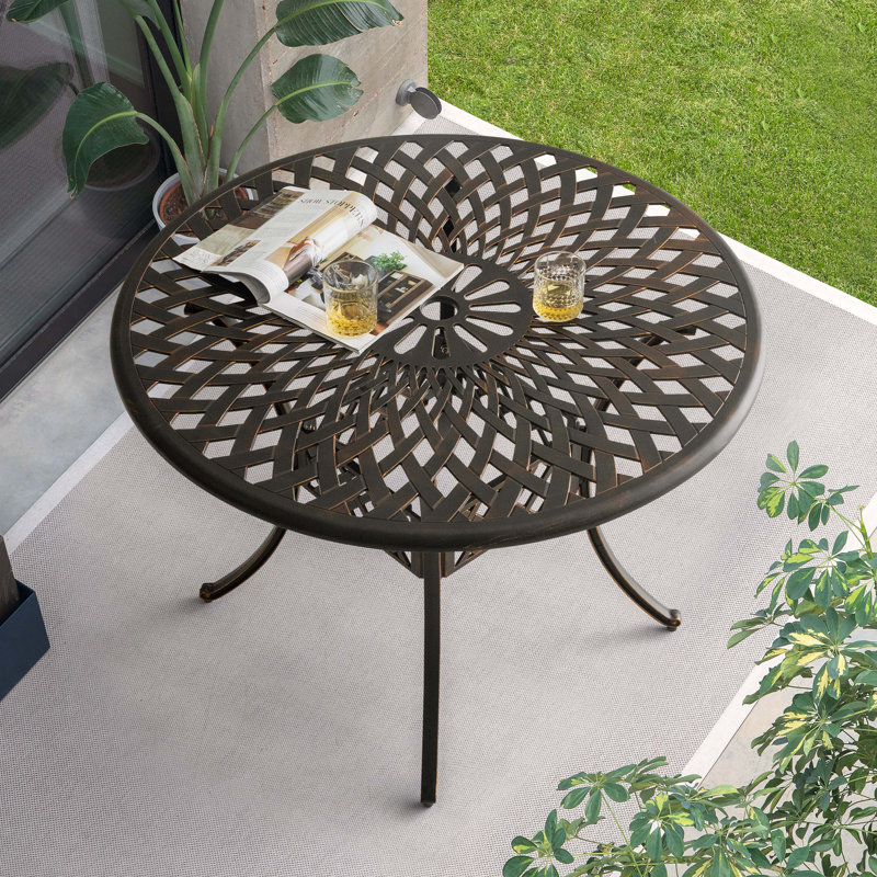 Riaria 4-Person Cast Aluminum Round Bistro Table
