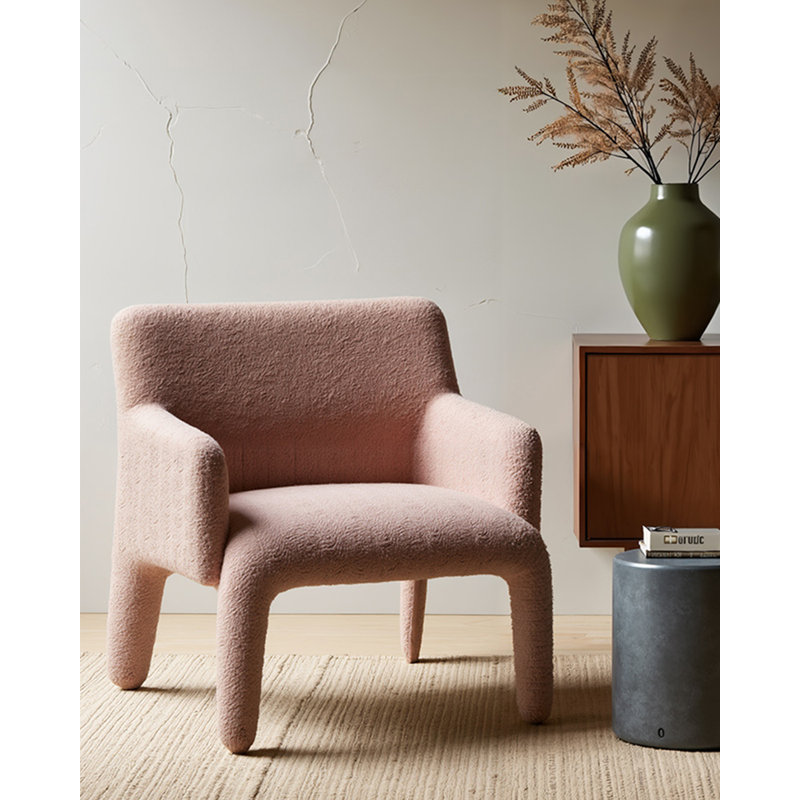 Chaise d'appoint en sherpa Wabi-Sabi pour usage domestique
