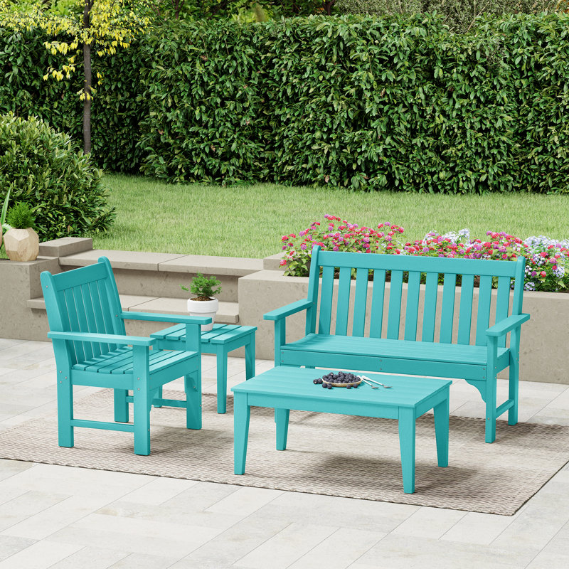 Ensemble de véranda 4 pièces Laguna Poly, Turquoise