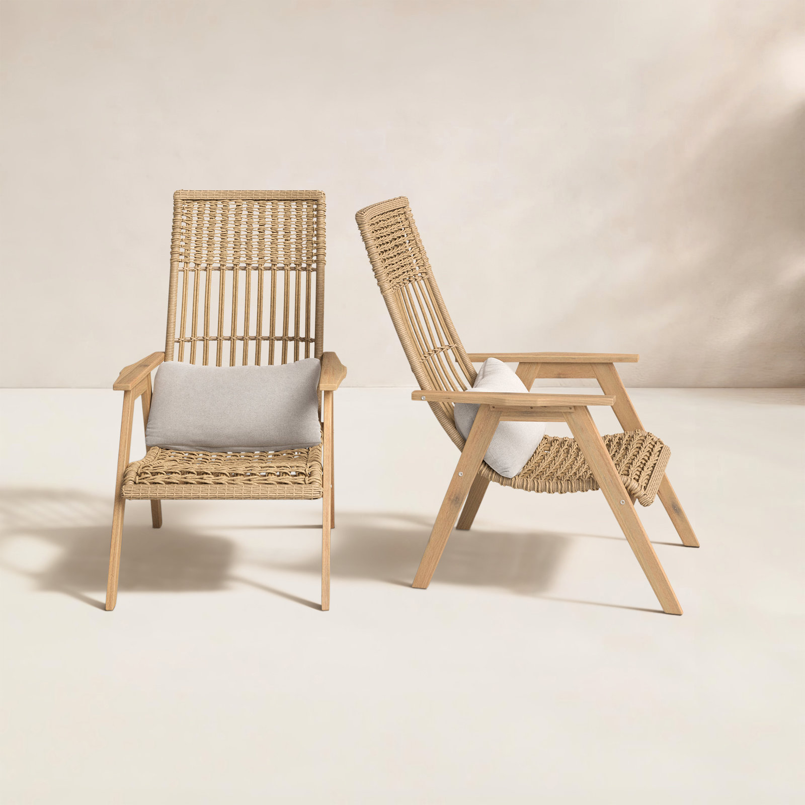 Anyston Patio Chair, Natural Wicker