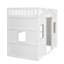 Lit mezzanine simple avec échelle - blanc-1431552147