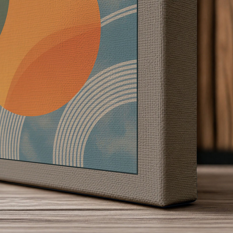 Chromatic Balance Mid-Century - Wrapped Canvas, 30x20 - 76.2 x 50.8 cm, Taupe Border