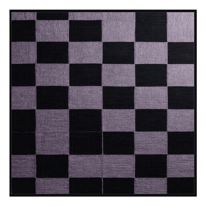 Tapis gris à carreaux lavable à la machine, Carré 3 pi