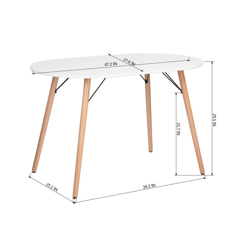 Ackerman Oval Solid Wood Base Dining Table