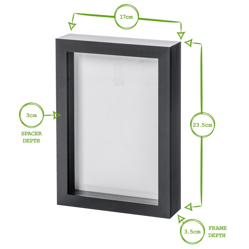 Nicola Spring - 3D Box Photo Frames, White, 23.5cm H x 17.1cm W x 3.5cm D