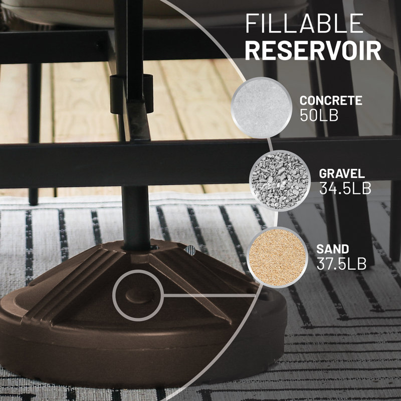 Bronze Fillable Concrete Patio Umbrella Base