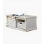 Table basse de salon de style rustique blanc antique 1pc avec tablettes ouvertes