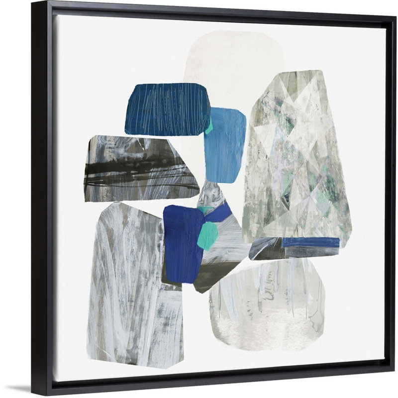Stone I, reproduction d’art sur toile, Cadre noir, H 32 po x l 32 po x P 1,75 po