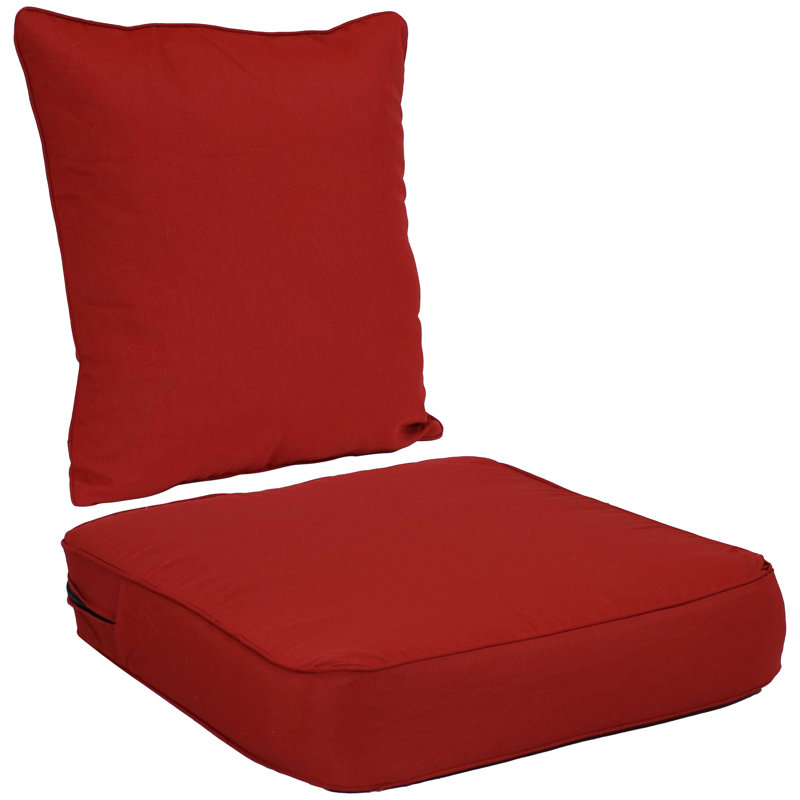 Ensemble de coussins de siège et de dossier 24 po x 24 po - Rouge, Rouge