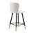25.79'' Modern Style Barstool, With White Seats, Black Metal Legs, And Gold - Tipped Ends,Suitable For Various Decoration Styles
