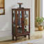 Vitrine lumineuse Curio avec tablettes réglables, portes en verre trempé-893545410