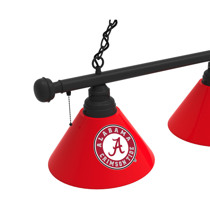 3 - Light Pool Table Lights Pendant, Black, Alabama Crimson Tide