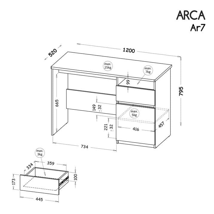 Brufsky Computer Desk, Arctic White