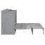 Lit escamotable pleine grandeur avec grands tiroirs de rangement, armoire-lit peu encombrante, conception en rotin, capacité de 450 lb, gris-129588150