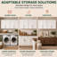 Armoire de salle de lavage murale 59 po, armoire murale de salle de bain avec tablette réglable, armoire de rangement suspendue moderne pour cuisine, buanderie, salle de bain et garage-1982963358-1983346428