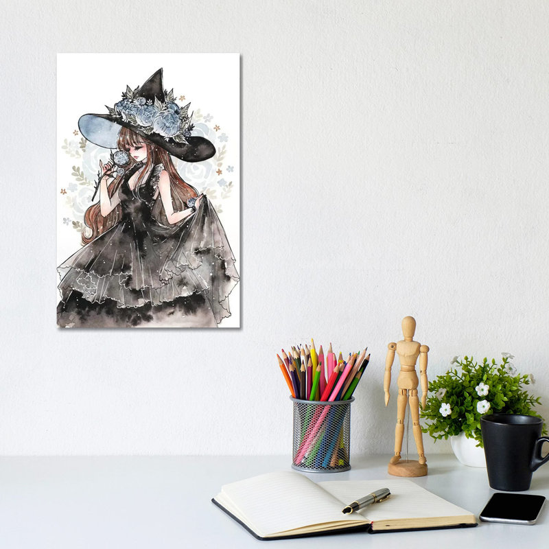 Peony Witch by Cherriuki - Wrapped Canvas Gallery-Wrapped Canvas Giclée, 20.32 cm H x 30.48 cm W
