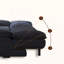Canapé-lit en chenille bleu foncé Loveseat-489995988