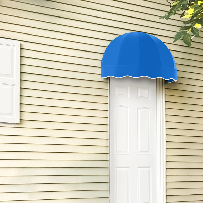 Awntech Bostonian Acrylic Fabric Fixed Awning, Bright Blue, 33.25" H x 52.5" W x 26.25" D