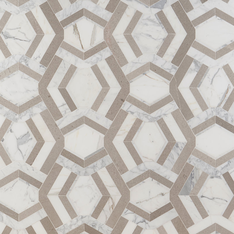 Tenor Marble Random Mosaic Wall & Floor Tile, Cream