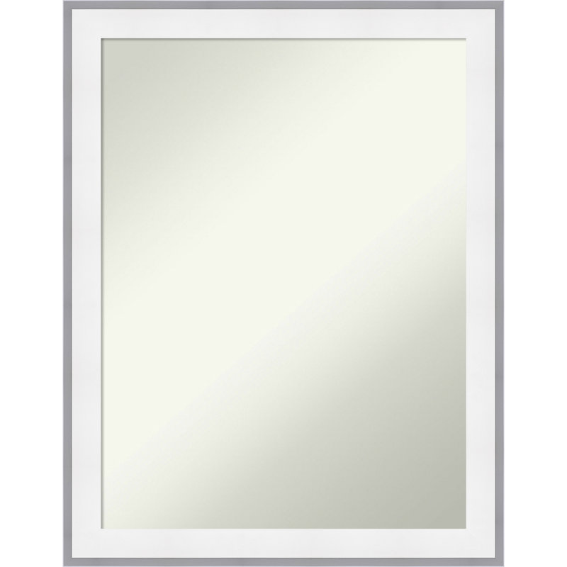 Miroir mural Maya, 27,25 po x 21,25 po, Argent blanc