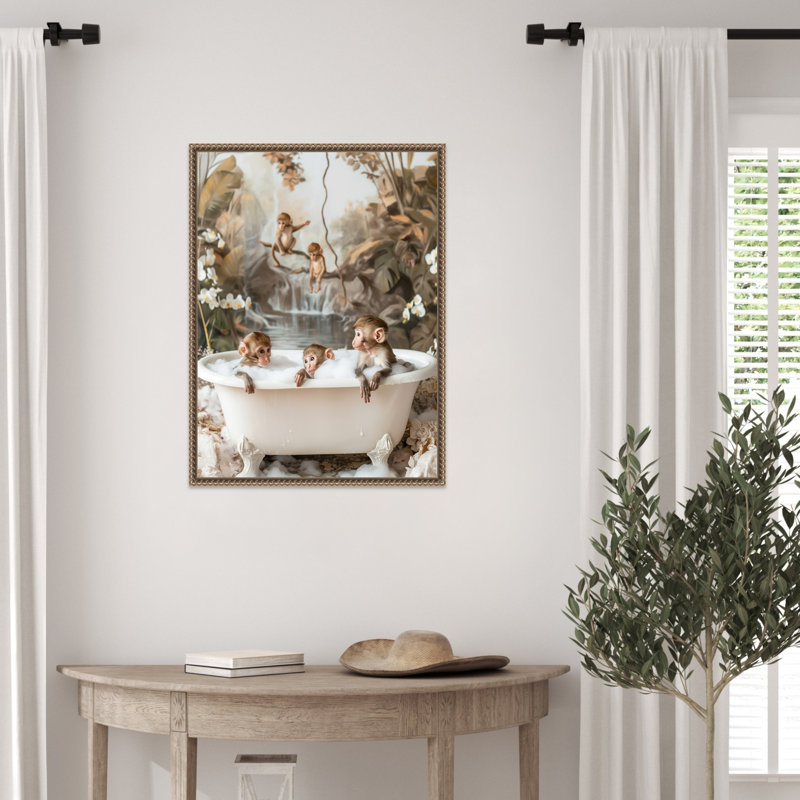 «Jungle Spa» par Hostetter, reproduction d'art sur toile encadrée, H 24 po x l 18 po