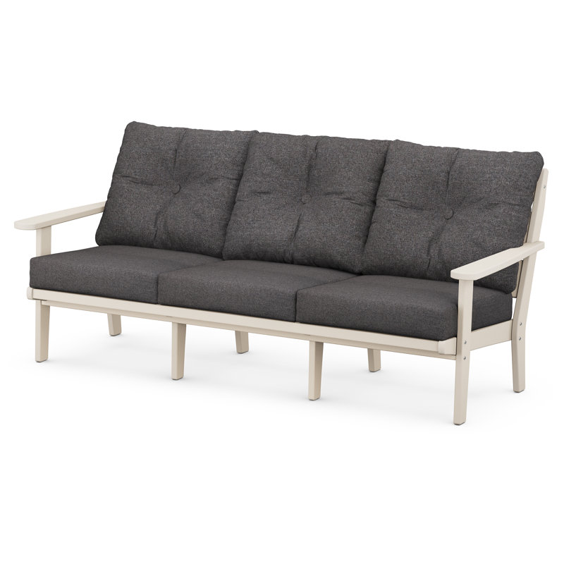 Lakeside Deep Seating Sofa, Sand Frame/Ash Charcoal Cushion