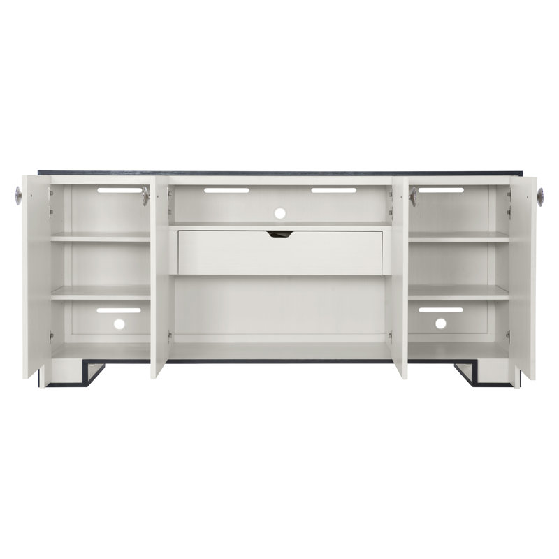 Eggshell and Onyx Two-Tone Sideboard with Nickel Hardware