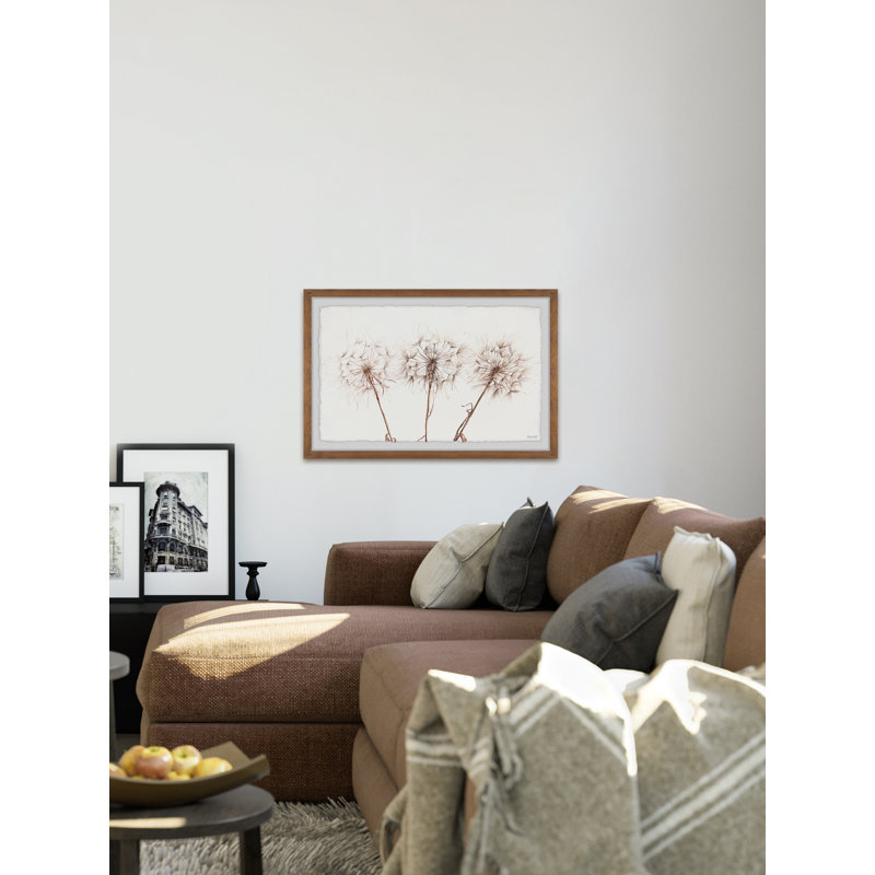 Dandelion Trio II - Single Picture Frame Painting, 20 cm H x 30 cm W