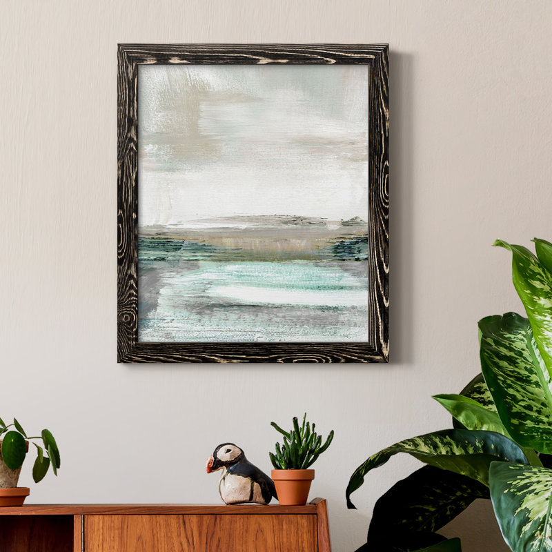 Summer Teal I - peinture sur toile encadrée, H 24 po x l 18 po x P 1,5 po, Noir