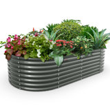 6X3X2 ft Galvanized Raised Garden Bed Quartz Grey
