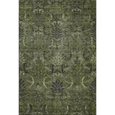 Premium Machine Washable Dahl AMF1082 Damask Rug