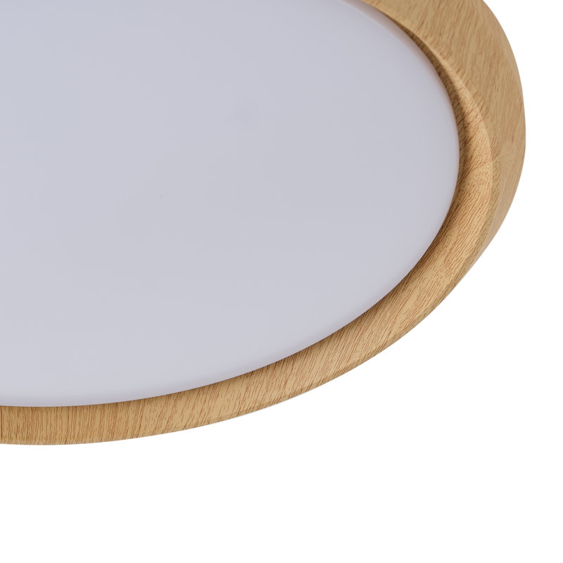 Plafonnier encastré à DEL à intensité variable en bois, luminaire rond moderne près du plafond 5CCT 3000K-6000K pour la chambre à coucher, la cuisine, le couloir et la salle de lavage