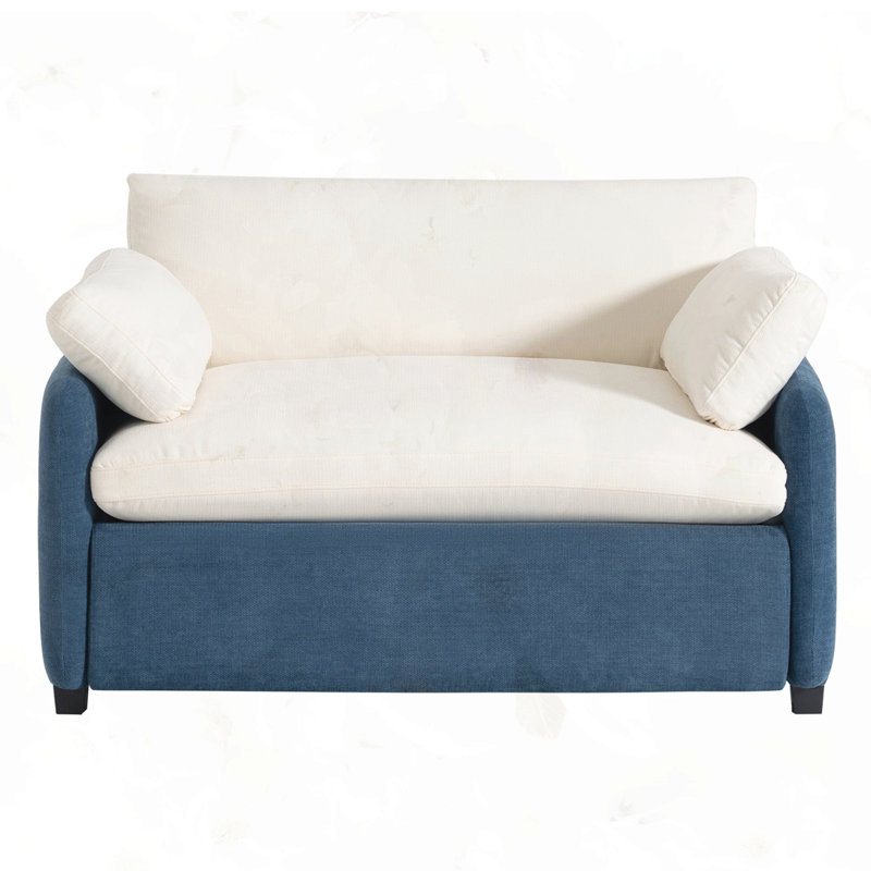 Canapé simple surdimensionné en chenille, Bleu