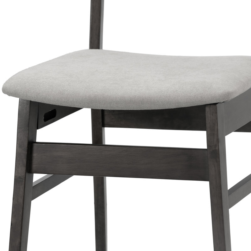 Chaise d'appoint rembourrée Keeler, Black Washed Frame with Light Grey Seat