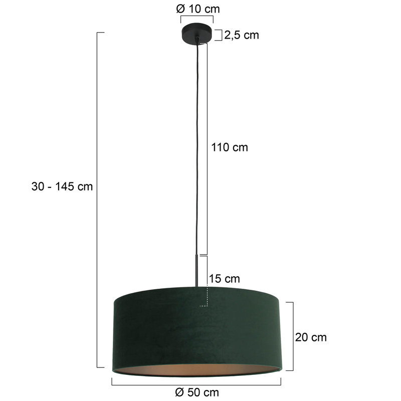 Zeke 1 - Light Single Pendant, Black, Green