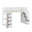 Lit mezzanine simple avec tiroirs, tablettes et escaliers-1866349440