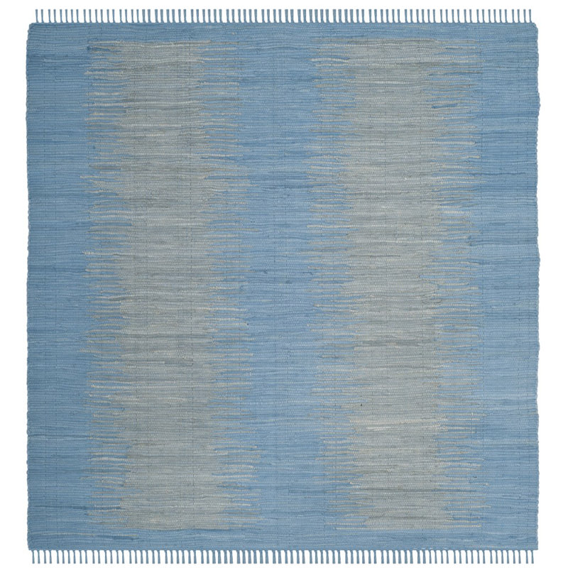 Cayman Hand Woven Cotton Abstract Rug, Square 6'