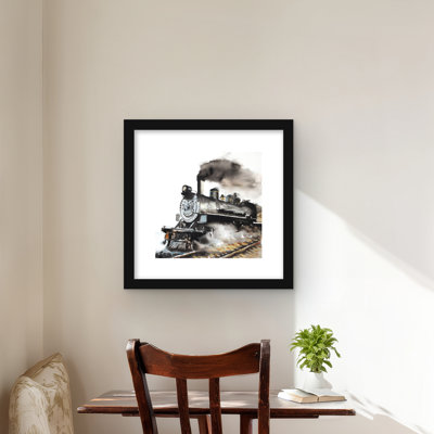 Reproduction matelassée rétro avec train à vapeur | Décoration intérieure