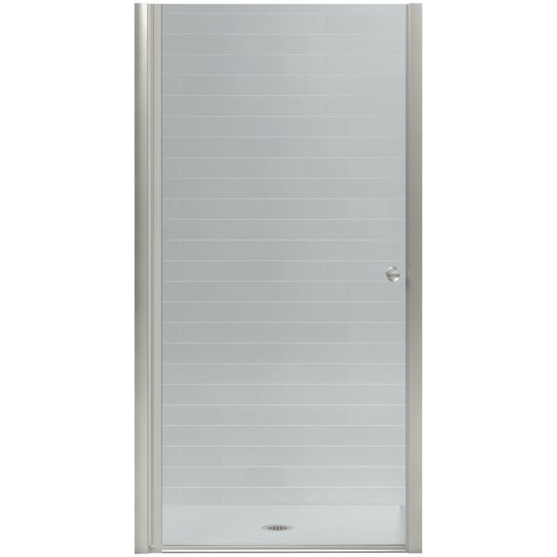 Fluence 32.75" x 65.5" Pivot Shower Door with CleanCoat® Technology, Matte Nickel
