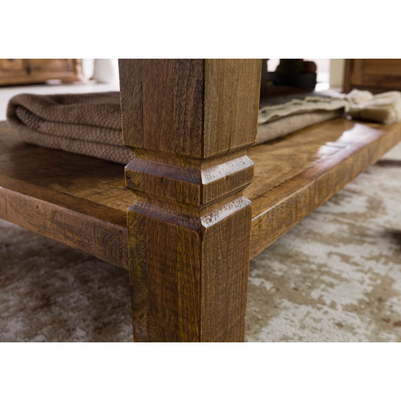 Rodez Solid Wood Four Leg Coffee Table with Storage