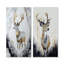 Minimalisme gris et doré cerf I - ensemble de 3 art mural en métal-543917935