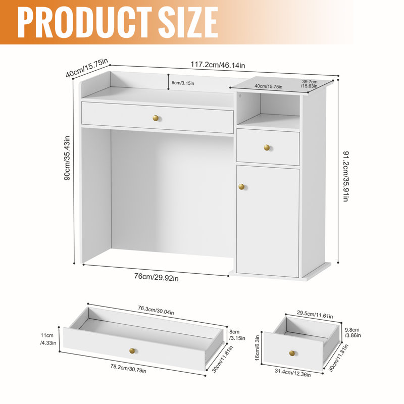 Rectangle Synthetic Laminate Reception Desk