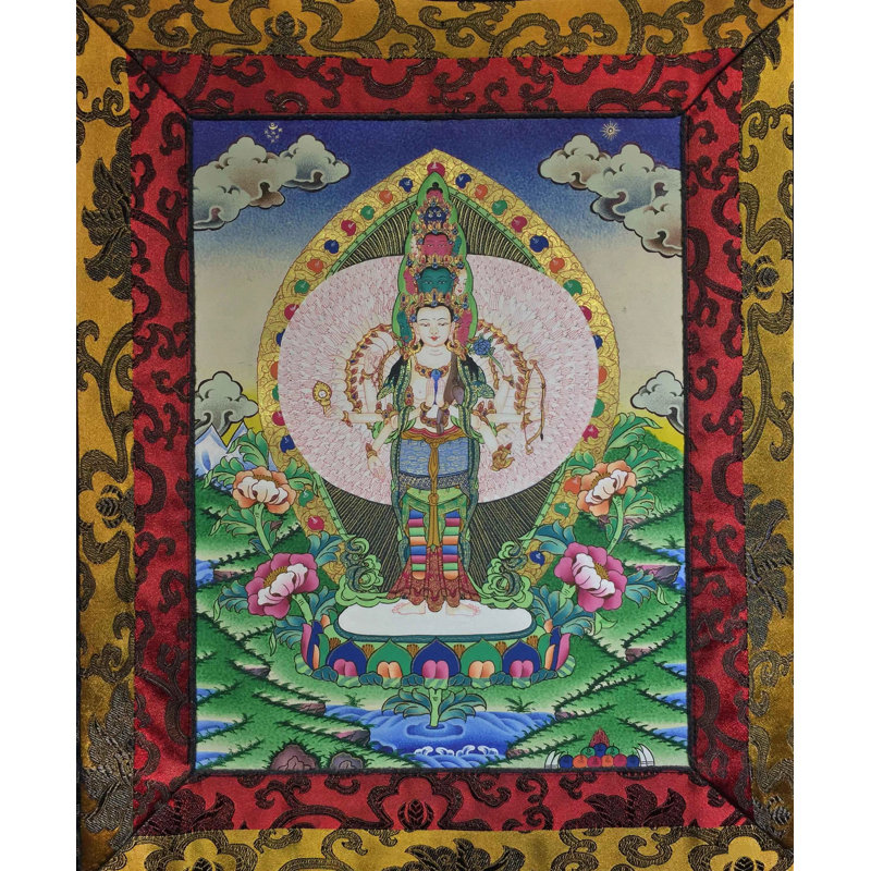 Petit Lokeshvara monté sur un brocart