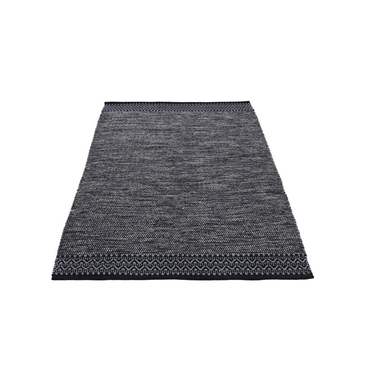 Handwoven Handmade Kilim Cotton Black/Navy Rug