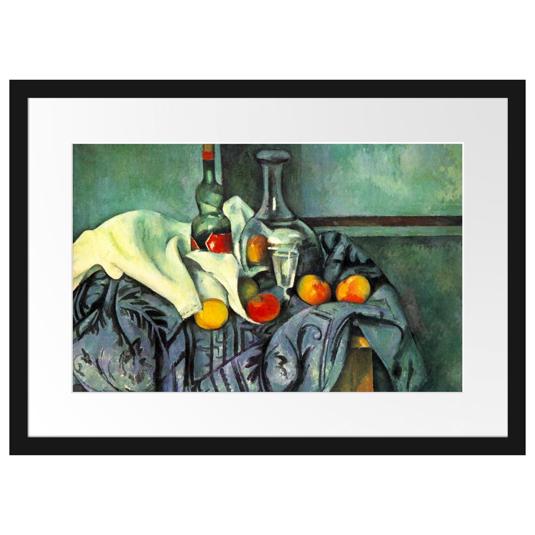 Gerahmter Kunstdruck Still Life Peppermint Bottle von Paul Cezanne