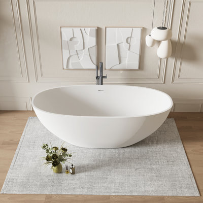 61.02'' x 29.53'' Soaking Solid Surface Bathtub