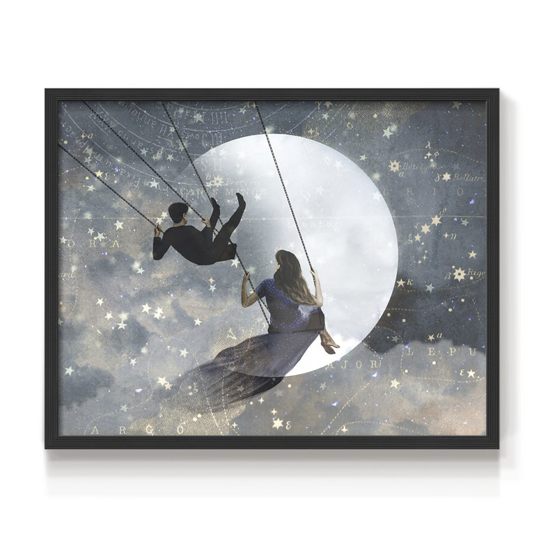 «Celestial Love II», reproduction encadrée, H 11 po x l 14 po, Noir, noir, noir, noir