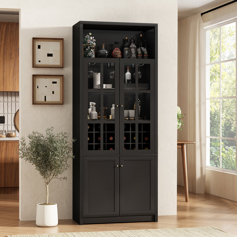 Grande armoire à vin 78,7 po Desmond, Noir