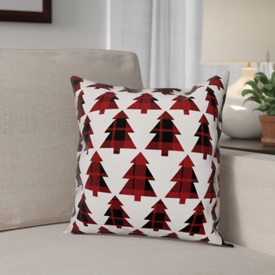  Plaid Trees Throw Pillow