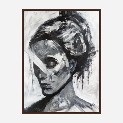 Abstract Girl II On Giclee Canvas Hand Embellished Art